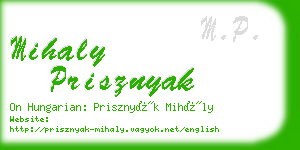 mihaly prisznyak business card